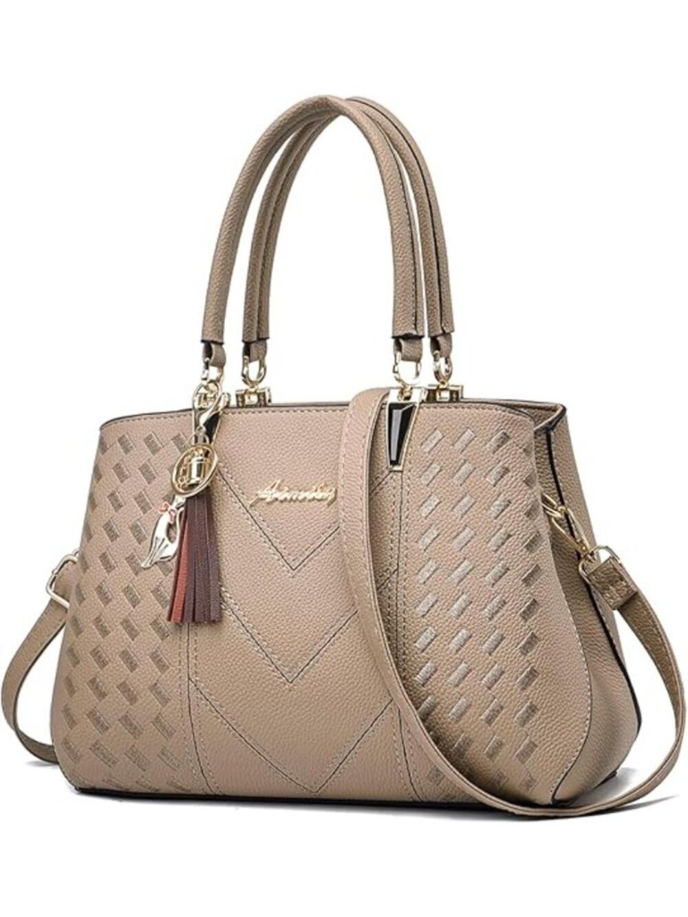 Women's 1-khaki Shoulder Bag Ladies Satchel Messenger Tote Bag Purses
